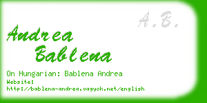 andrea bablena business card